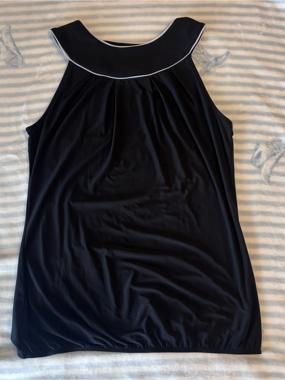 The Limited Black Tank Top with White Piping